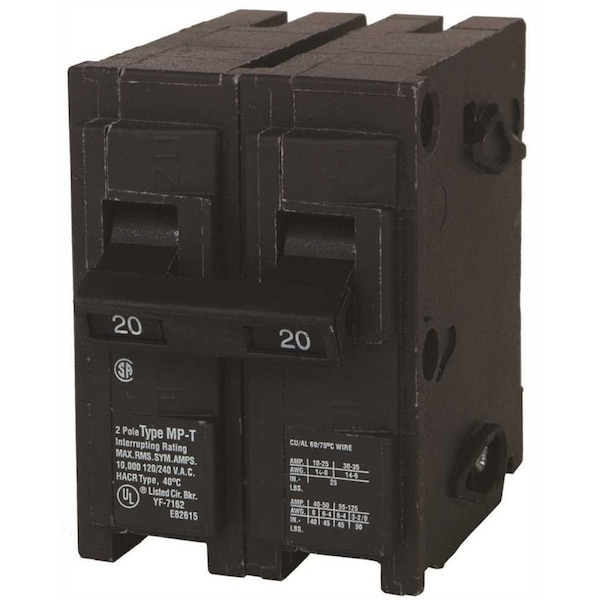 Siemens Circuit Breaker, QP Series, 20A, 2 Pole, 120/240V AC, 10kA
